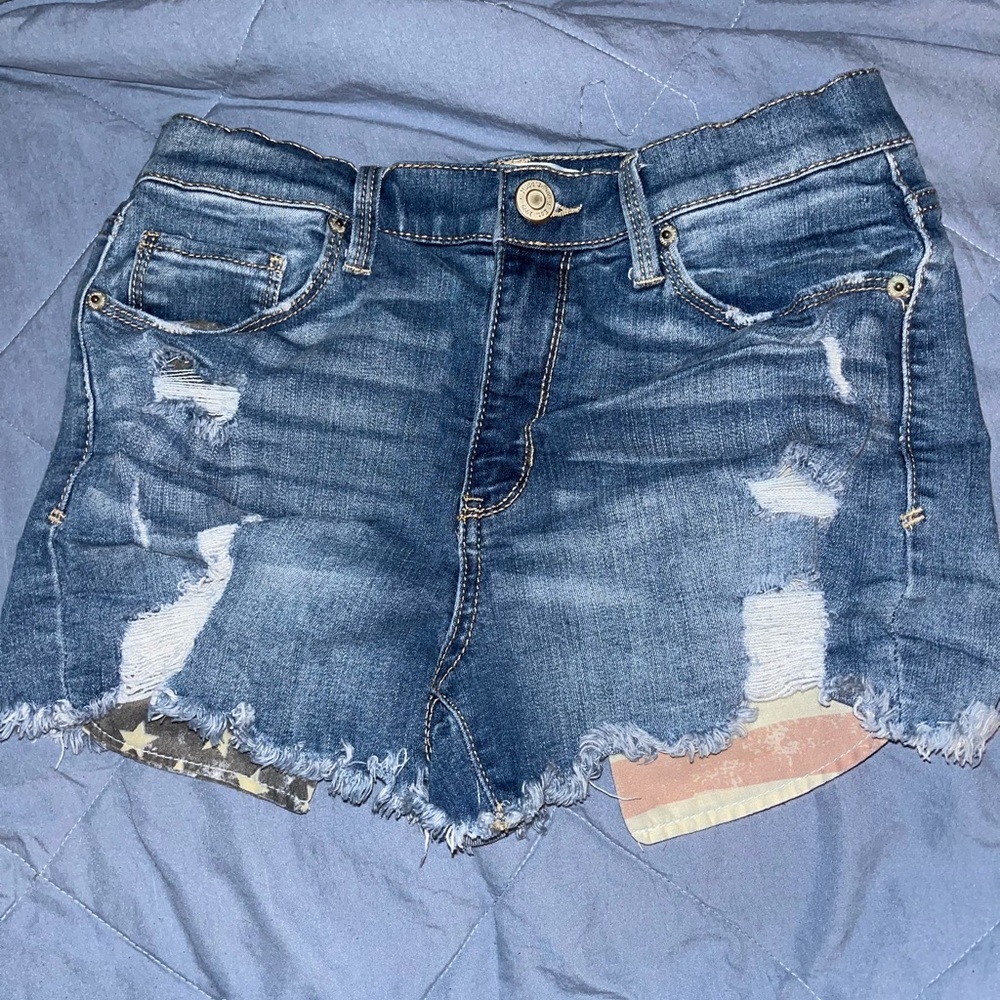 Distressed Denim Shorts